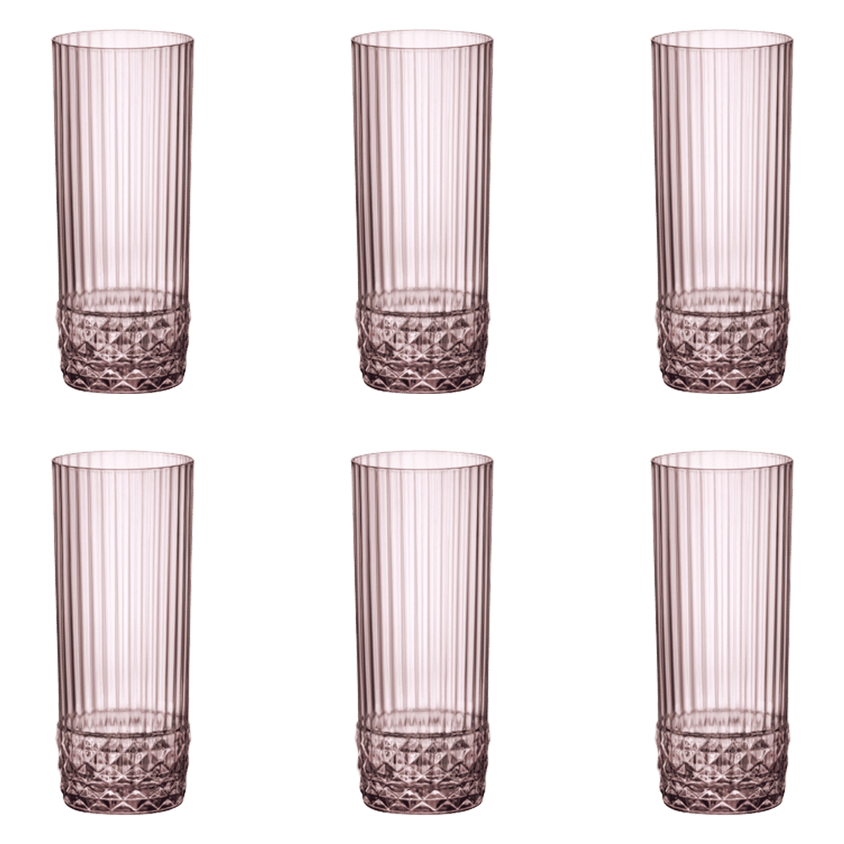Bormioli Rocco America'20S Longdrinkglas 40 Cl Roze - 6 Stuks - Glazen.nl