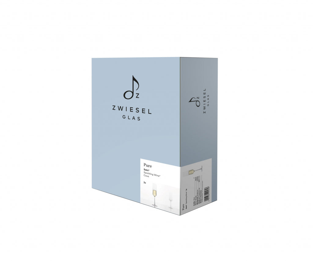 Zwiesel Glas Pure copa de champán 21,5 Cl con punto de mousse en embalaje de regalo - 2 unidades