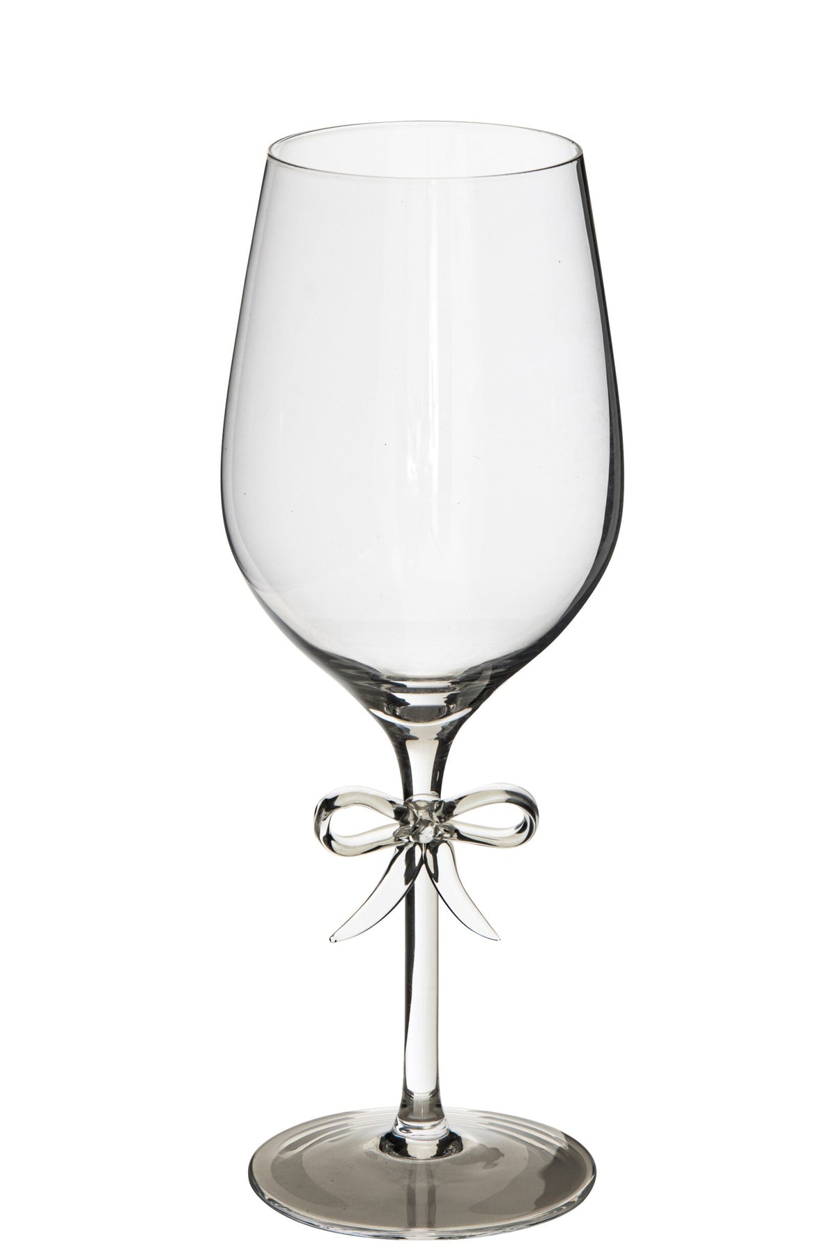 J-Line Copa de vino con lazo rojo transparente