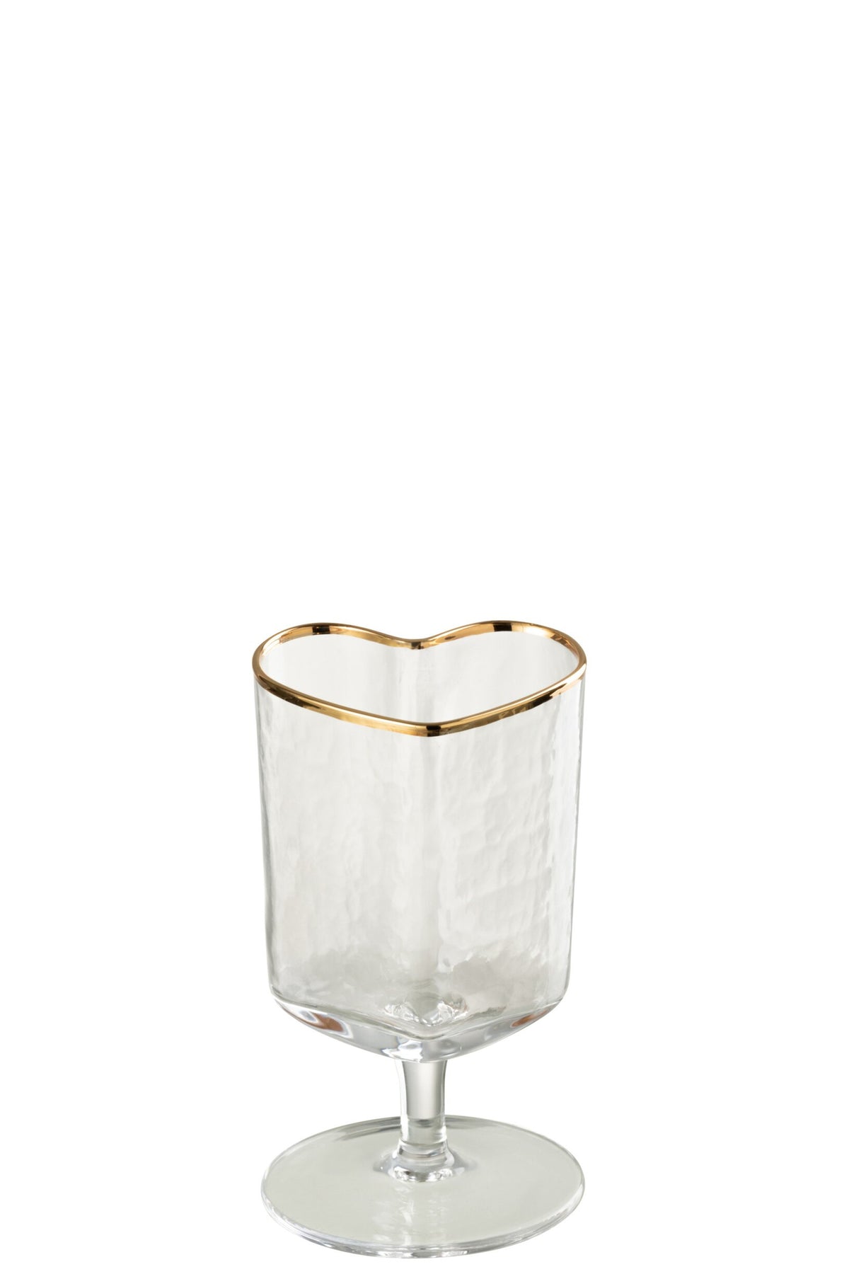 Copa de vino J-Line con corazón dorado/transparente