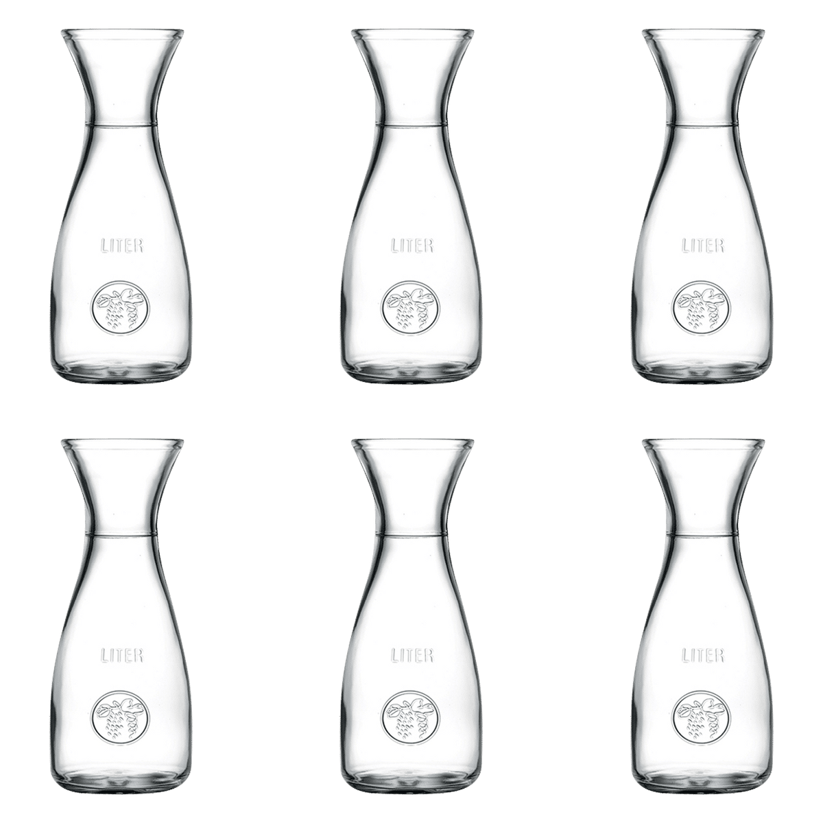 Pasabahce Bacchus Karaf 1,0 Liter - 6 Stuks - Glazen.nl