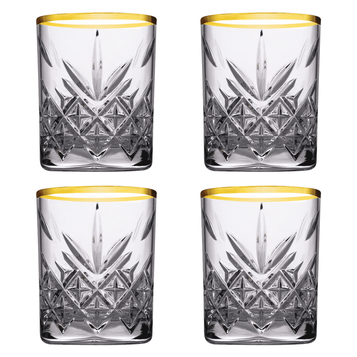 Pasabahce Timeless Borrelglas 6,2 Cl Gouden Rand - 4 Stuks - Glazen.nl