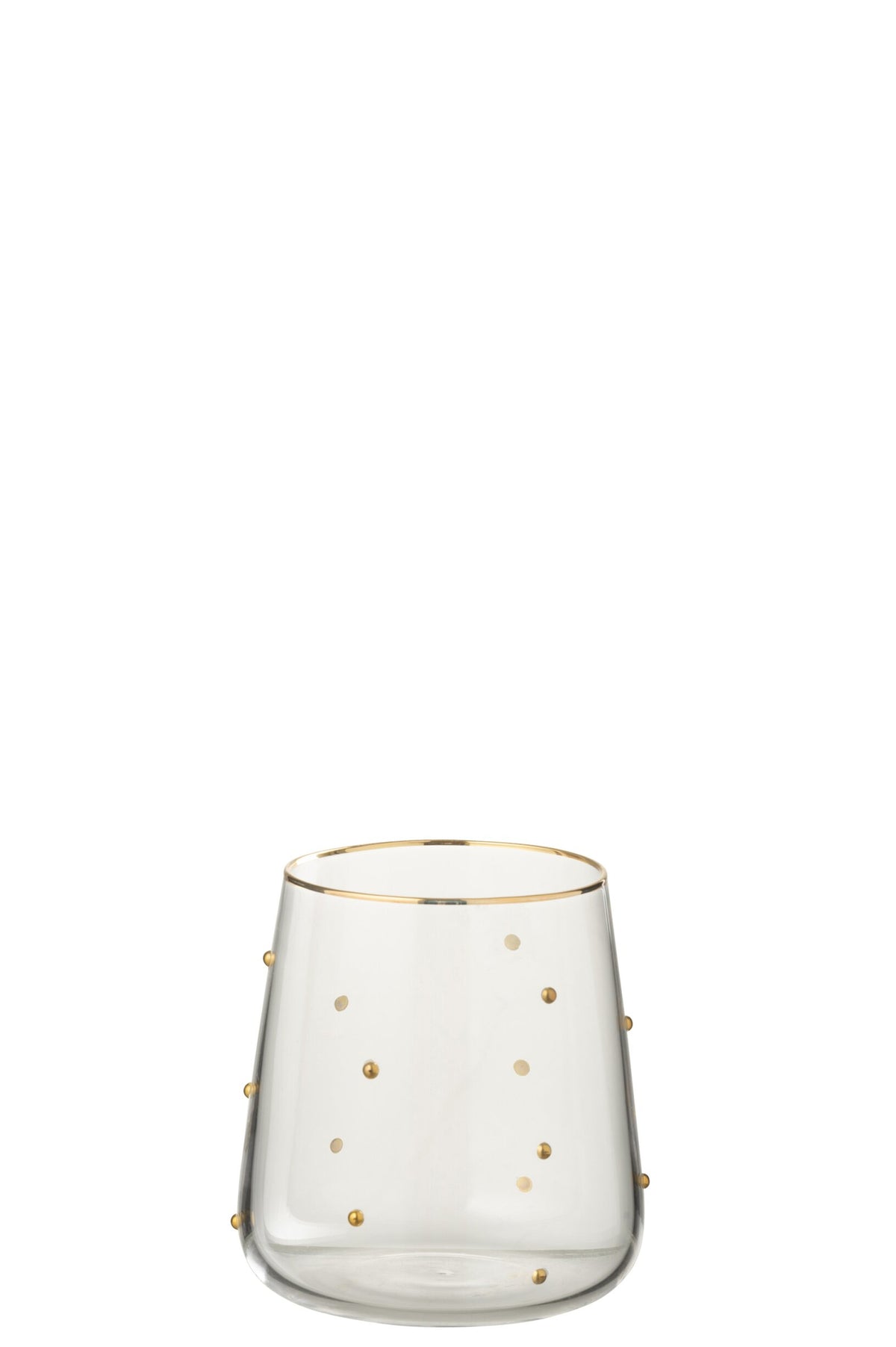 J-Line Water Glass 42 cl Polka Dots Transparent/Gold-Colored