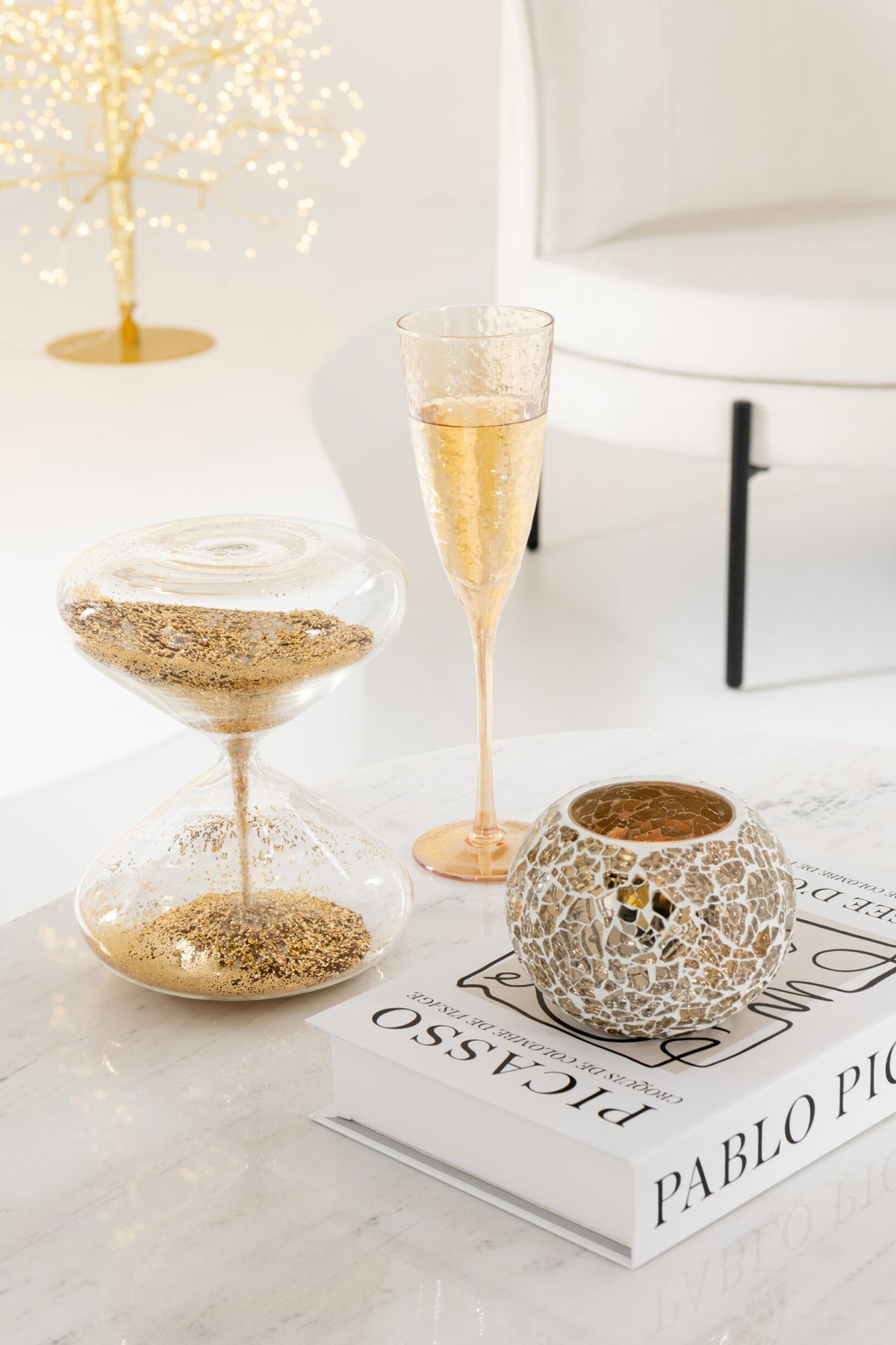 J-Line Gold-Coloured Champagne Glass