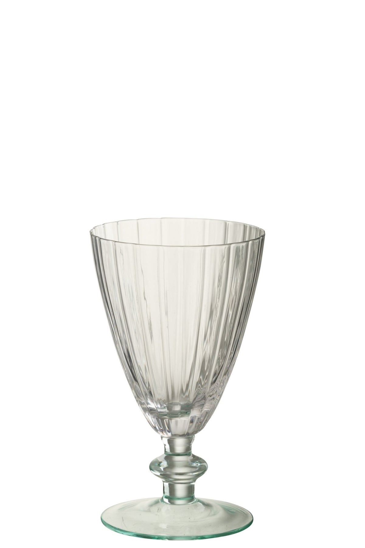 J-Line Striped Transparent/Light Green Water Glass