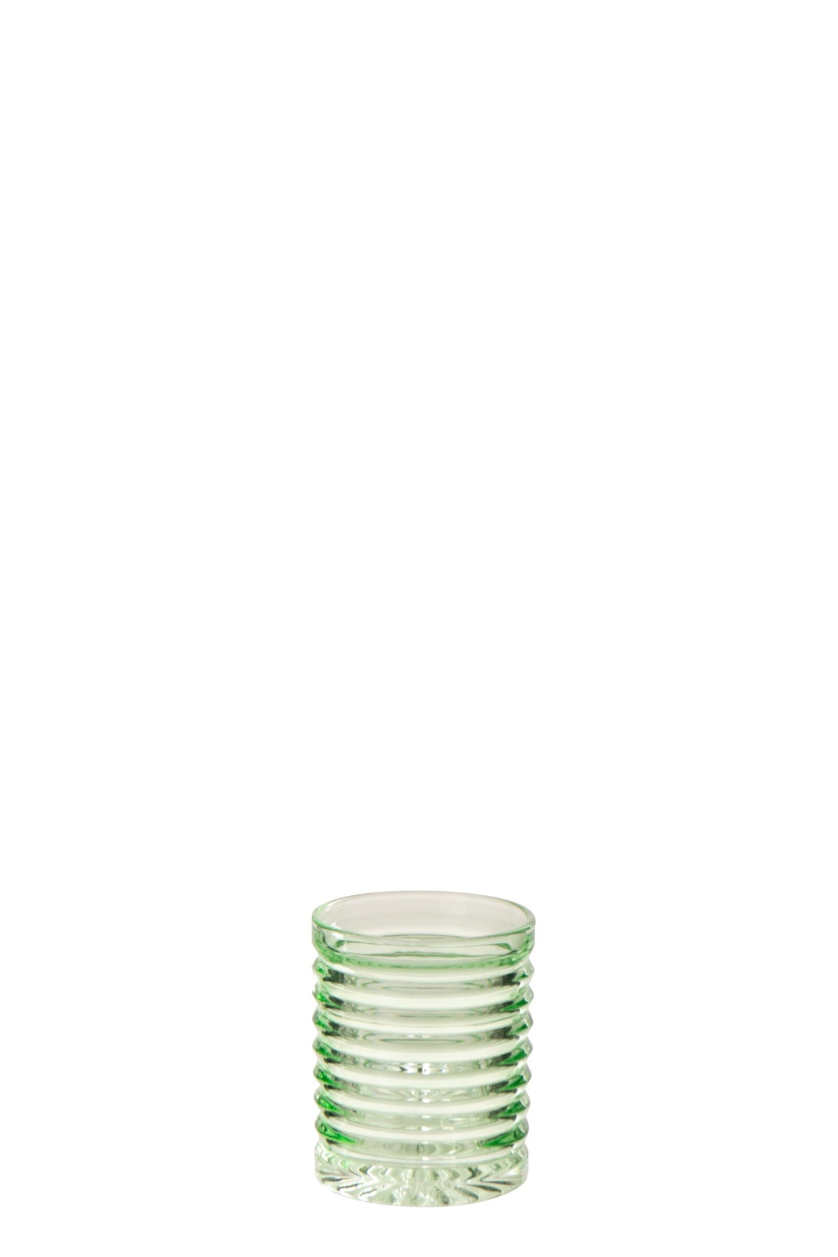 Vaso de agua J-Line de 28 cl, verde claro acanalado