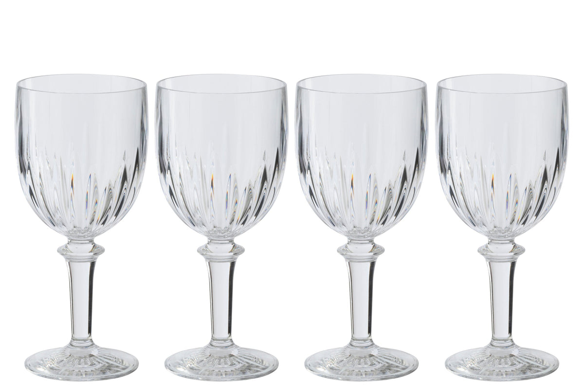 J-Line Wine Glasses 46.3 cl Acrylic Transparent – 4 Pieces