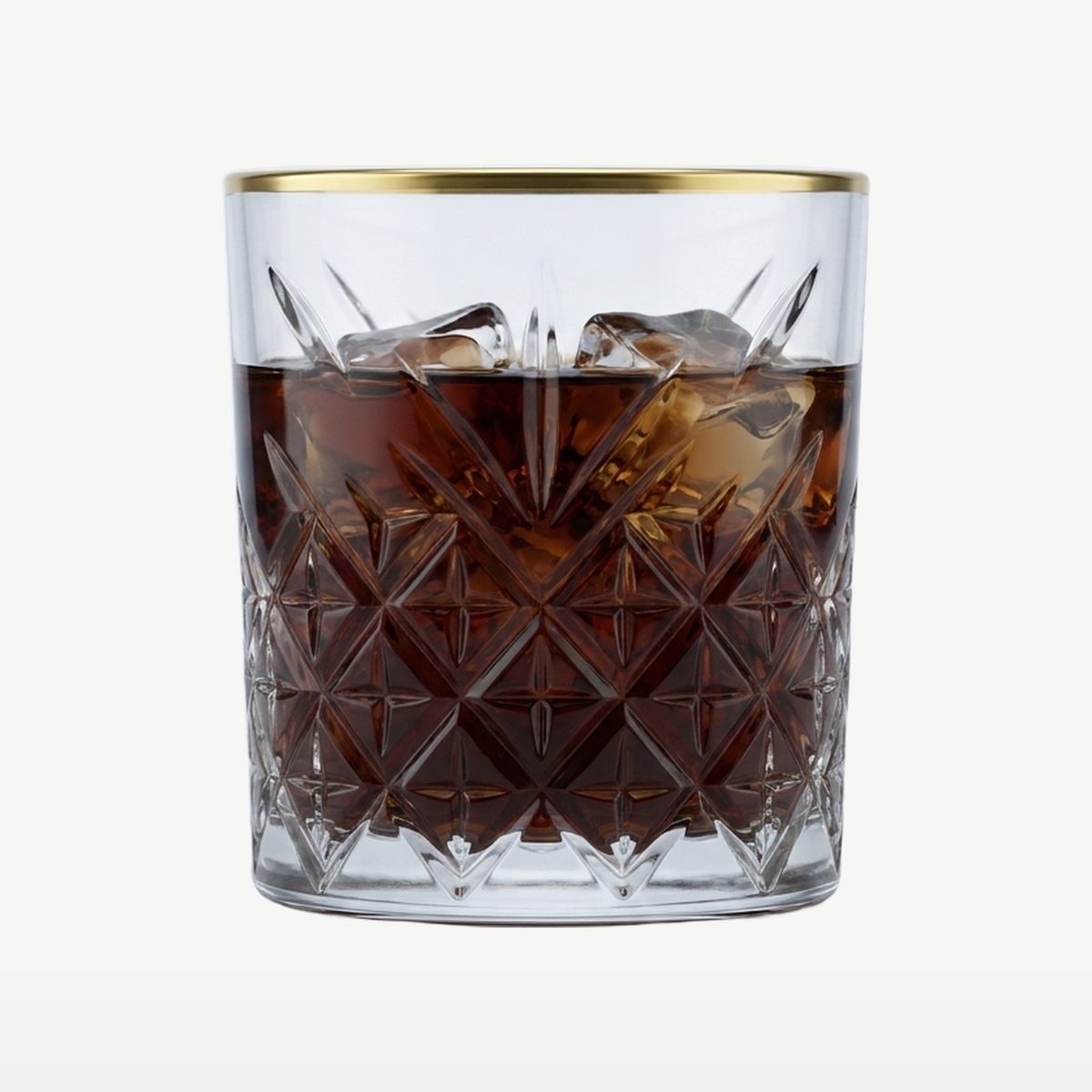 Pasabahce Timeless Tumbler 34,5 Cl Gouden Rand - 4 Stuks - Glazen.nl