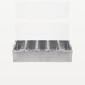 Bar Professional organizador de condimentos de acero inoxidable, 6 compartimentos