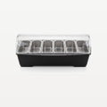 Bar Professional bandeja para guarniciones de plástico con 6 compartimentos negra