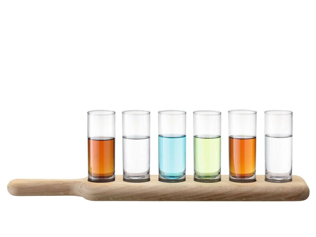 L.S.A. juego de vasos de vodka Paddle con tabla de servir - 6 unidades