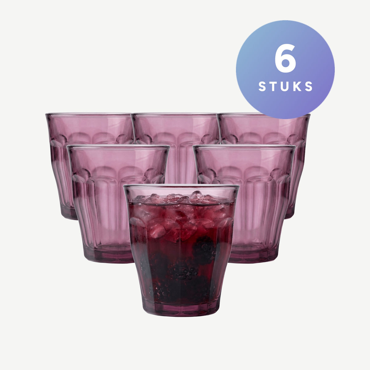 Duralex Picardie Tumbler 25 Cl Paars, set van 6 stuks