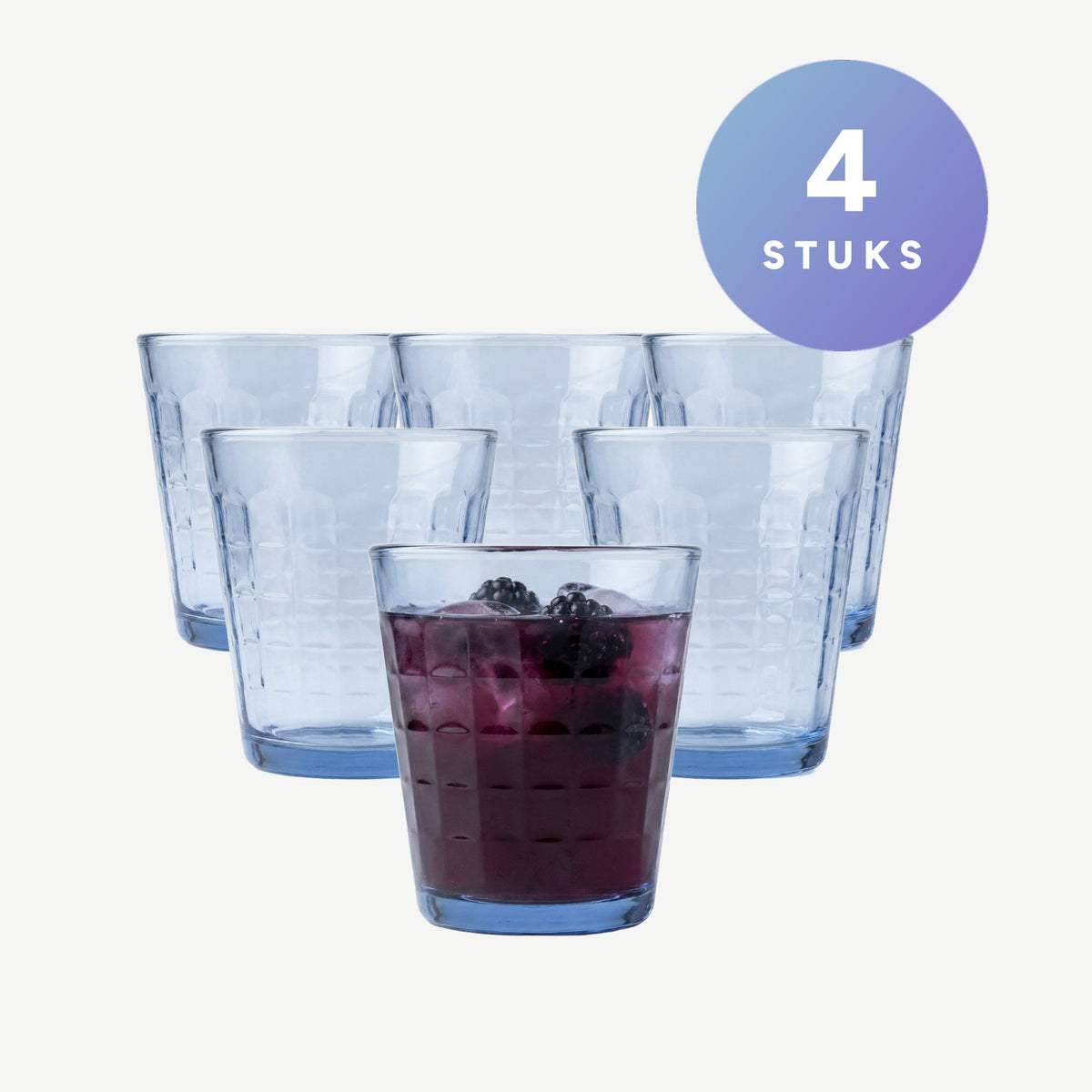 Set van 4 stuks van de Duralex Prisme Tumbler 22 Cl Marine