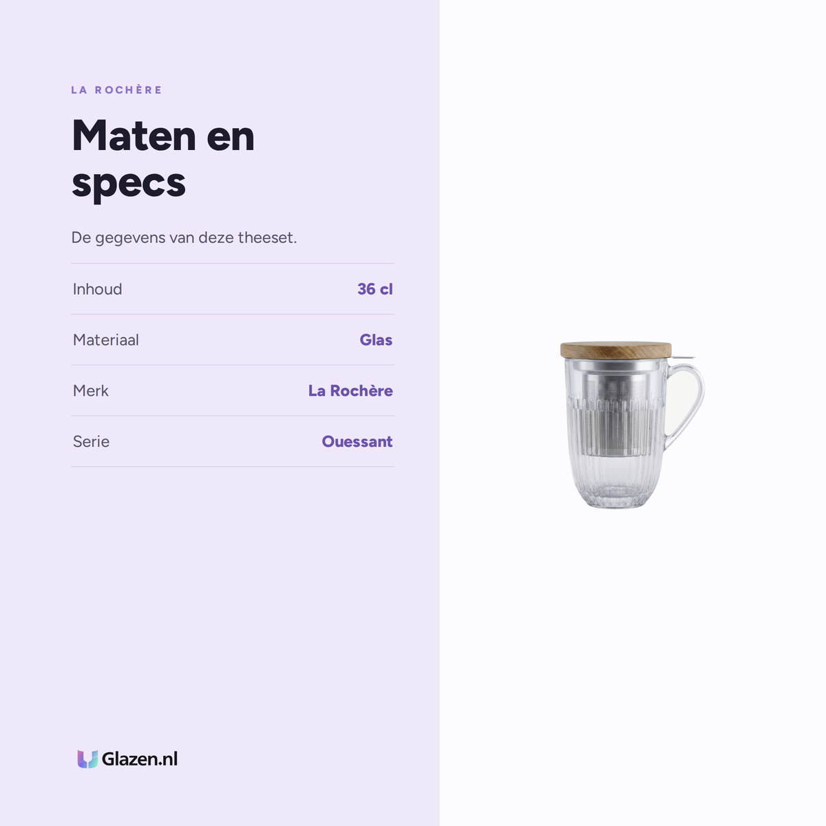 Maten en specs van La Rochère Ouessant Theeset 36 Cl