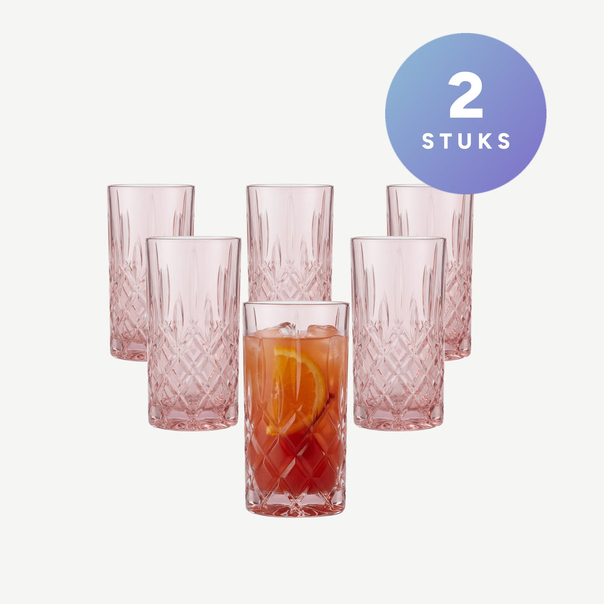 Set van 2 stuks van het Nachtmann Noblesse Longdrinkglas 39,5 Cl Roze