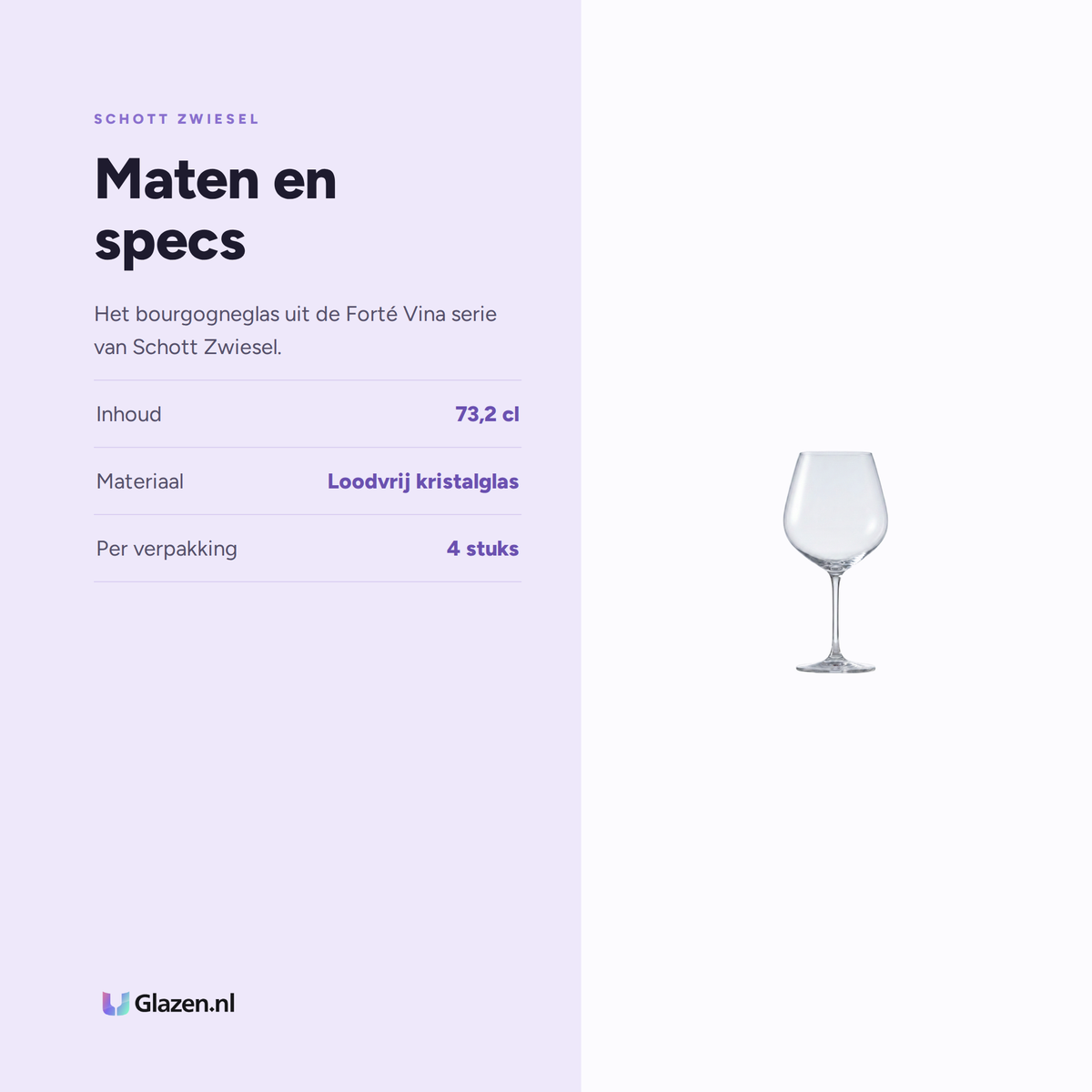 Maten en specs van Schott Zwiesel Forté Vina Bourgogneglas 73,2 Cl