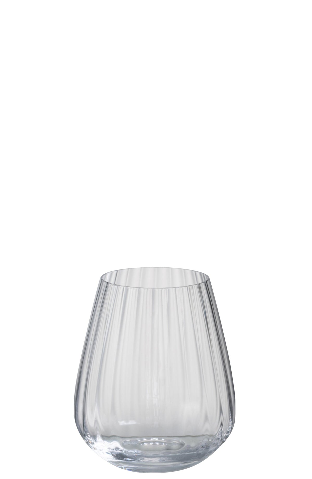 J-Line Water Glass 43 Cl Stripes Transparent