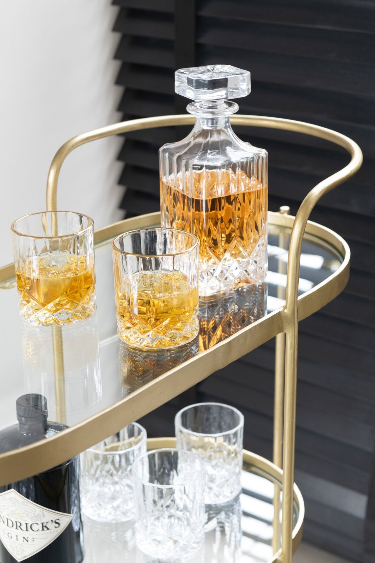 J-Line Franco Water Glass 32 cl Gold/Transparent