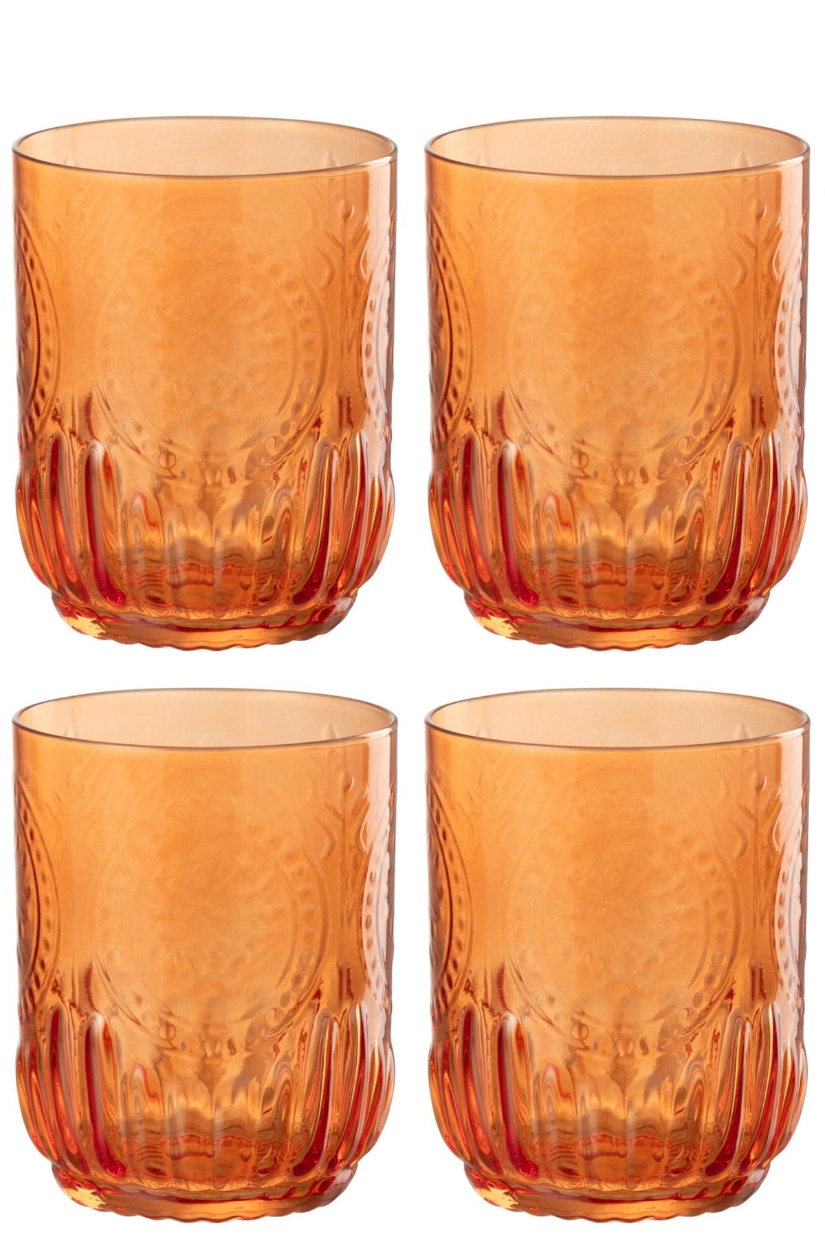 J-Line Maya Water Glass 32 cl Orange – 4 Pieces