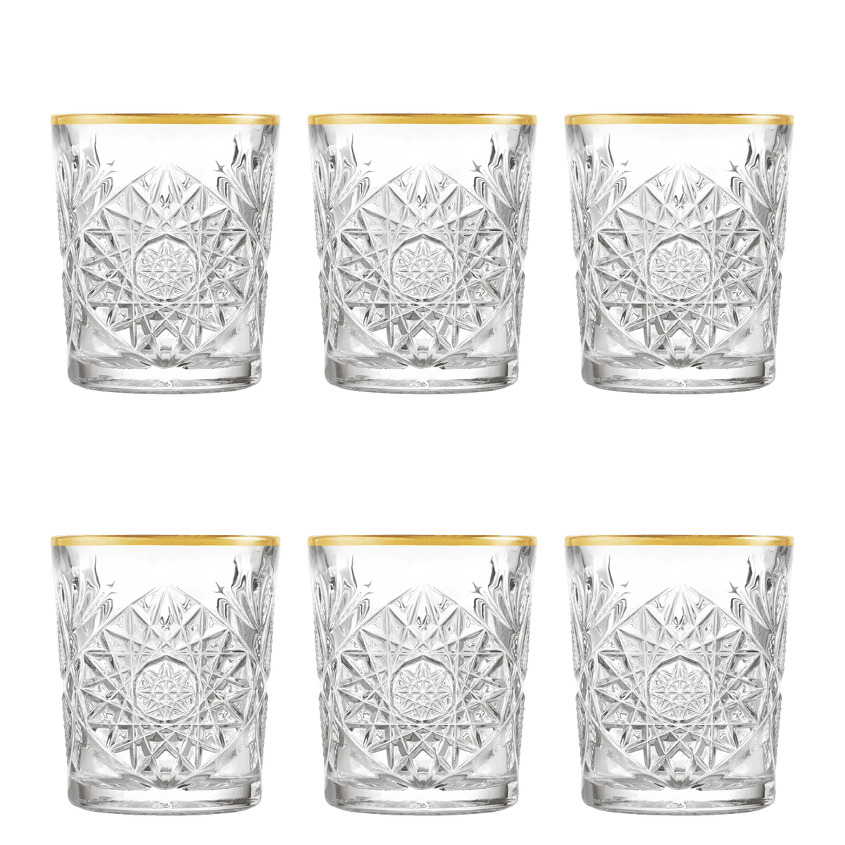 Onis Hobstar / Icon Tumbler 35 Cl Goud Rand - 6 Stuks - Glazen.nl