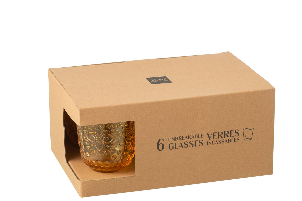 J-Line Water Glass 47.3 cl Unbreakable Yellow – 6 Pieces