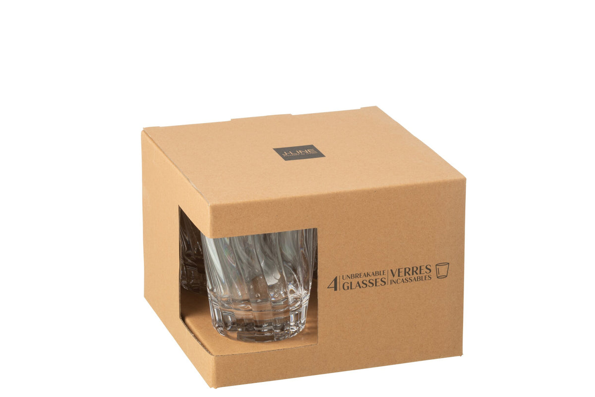 J-Line vaso de agua 42,5 Cl irrompible transparente - 4 unidades