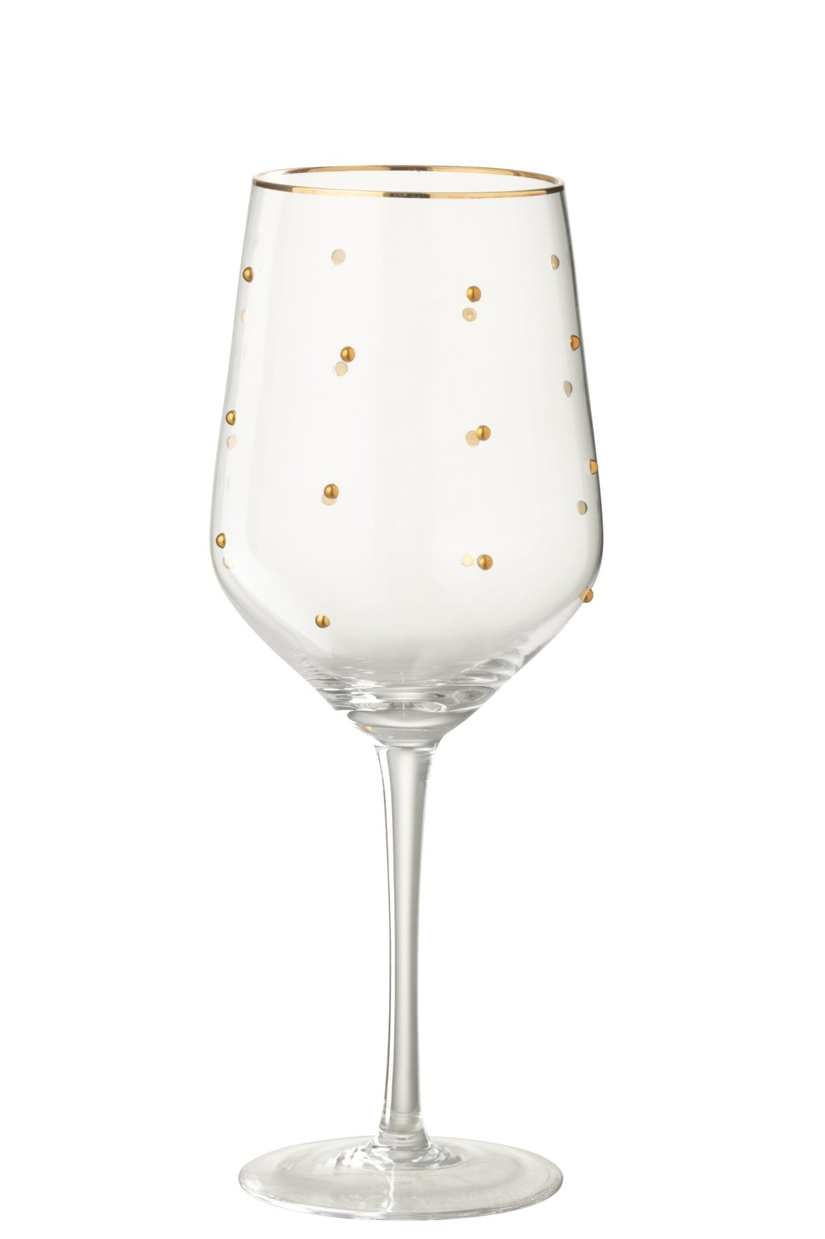 J-Line Copa de vino de 55 cl con lunares transparente/dorado