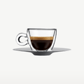 Luigi Bormioli Thermic Glass taza para espresso 6,5 Cl con platillo de acero inoxidable - 2 unidades