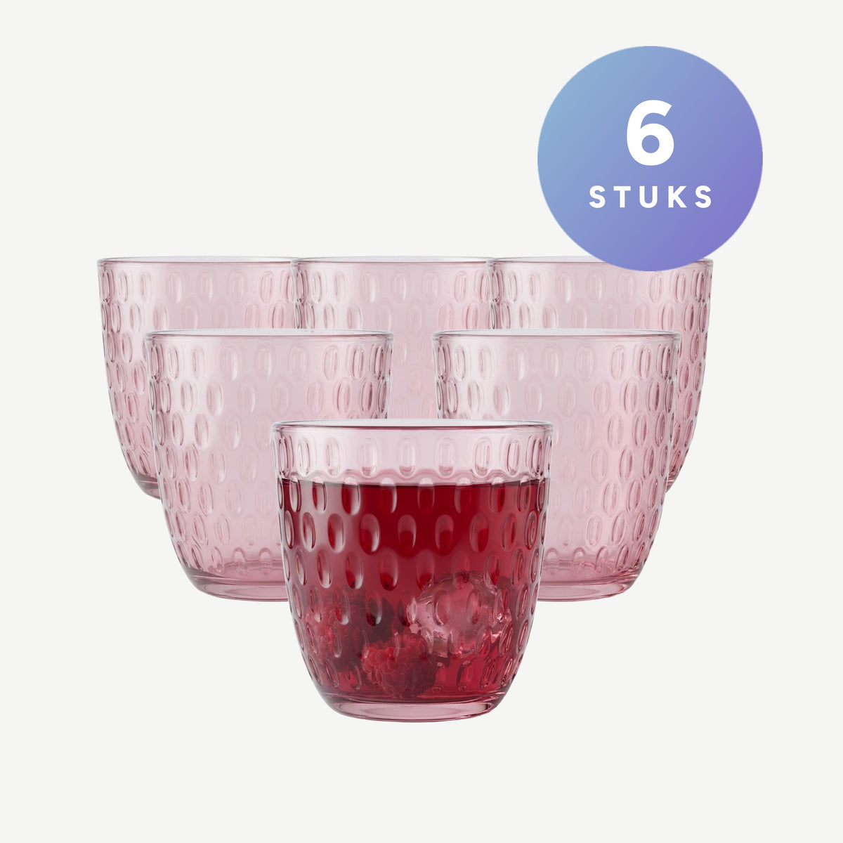 Set van 6 stuks Bormioli Rocco Slot Tumbler 29 Cl Roze