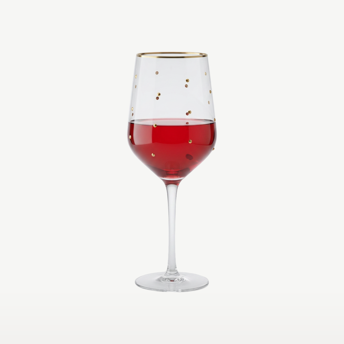 J-Line Wijnglas 55 Cl Stippen Transparant/Goudkleurig - Glazen.nl