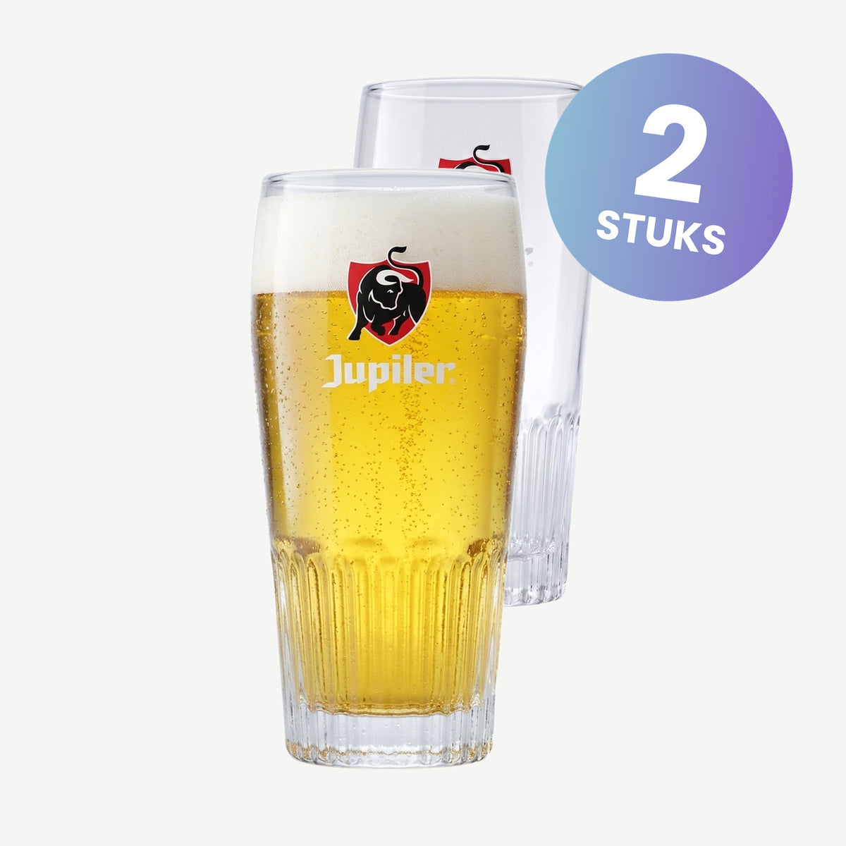 Jupiler Bierglas 25 Cl - set van 2 glazen