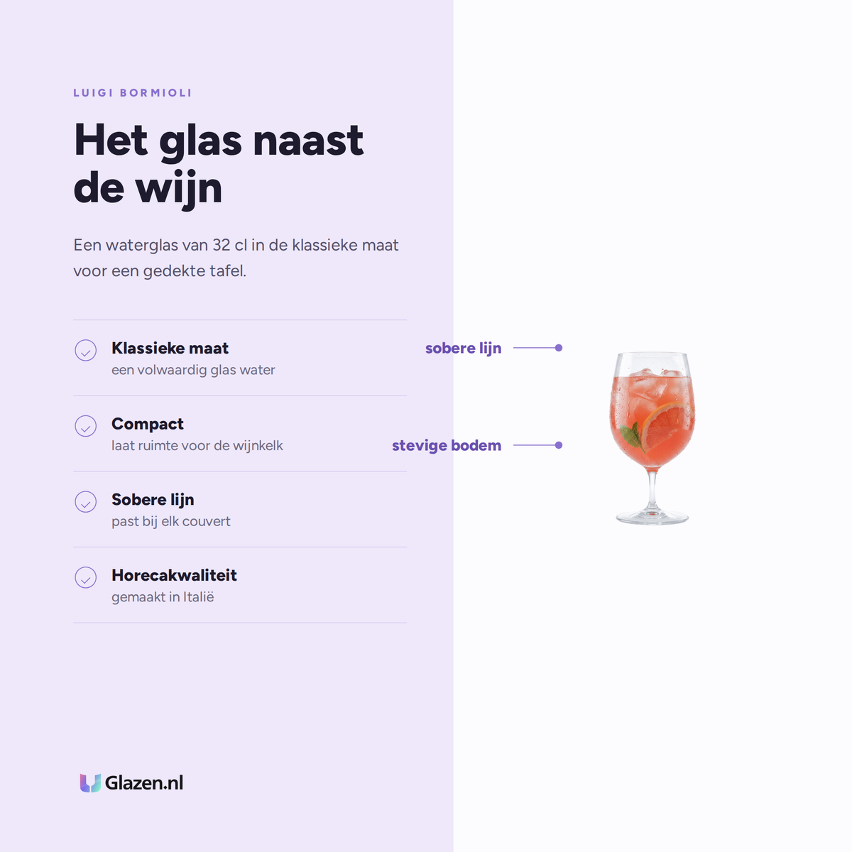 Eigenschappen van Luigi Bormioli Palace Waterglas 32 Cl