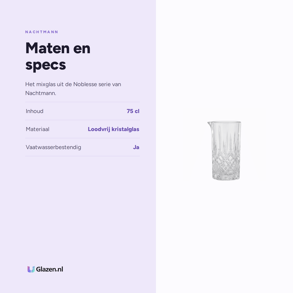 Maten en specs van Nachtmann Noblesse Mixglas 75 Cl
