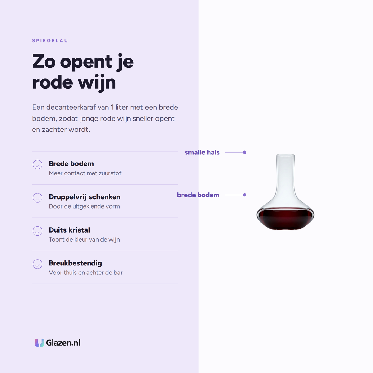 Spiegelau Authentis Decanteerkarafaraf 1 L eigenschappen